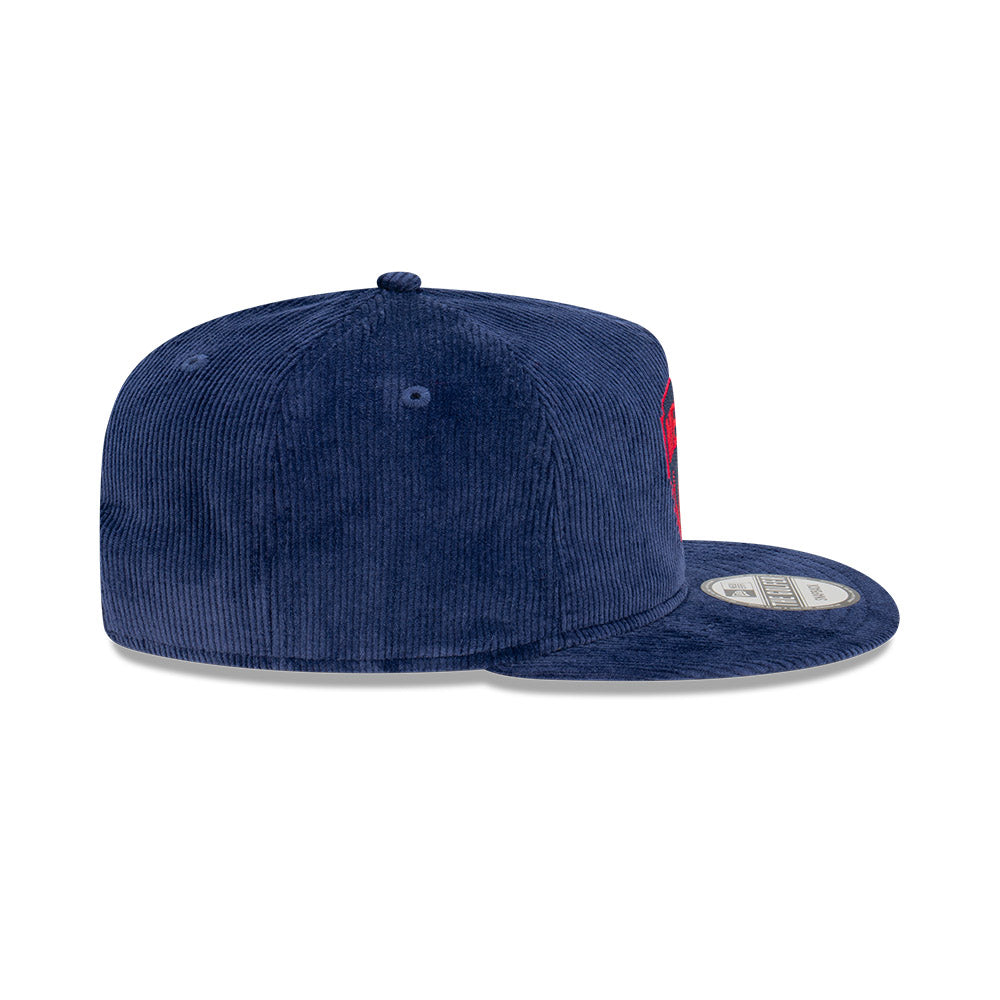 Melbourne Demons Hat - 2023 AFL Navy Corduroy The Golfer Snapback - New Era